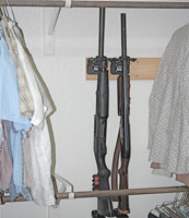 guns mounted in closet