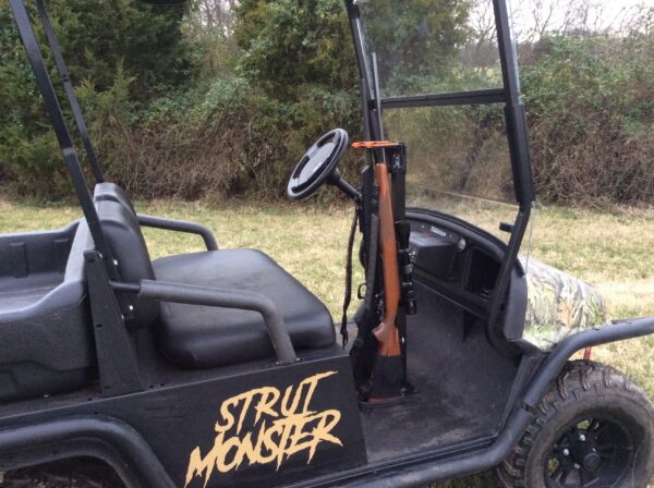 UTV Golf Cart Vertical Gun Rack mounted in Golf Cart