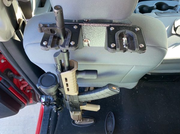 Dodge RAM 1500 Double Head Rest Vehicle Gun Rack Head Rest With AK47